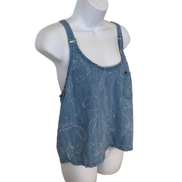 RVCA PALM LEAVES CHAMBRAY TANK ROAD TRIP LIMITED EDITION TANK LARGE - Picture 8 of 16